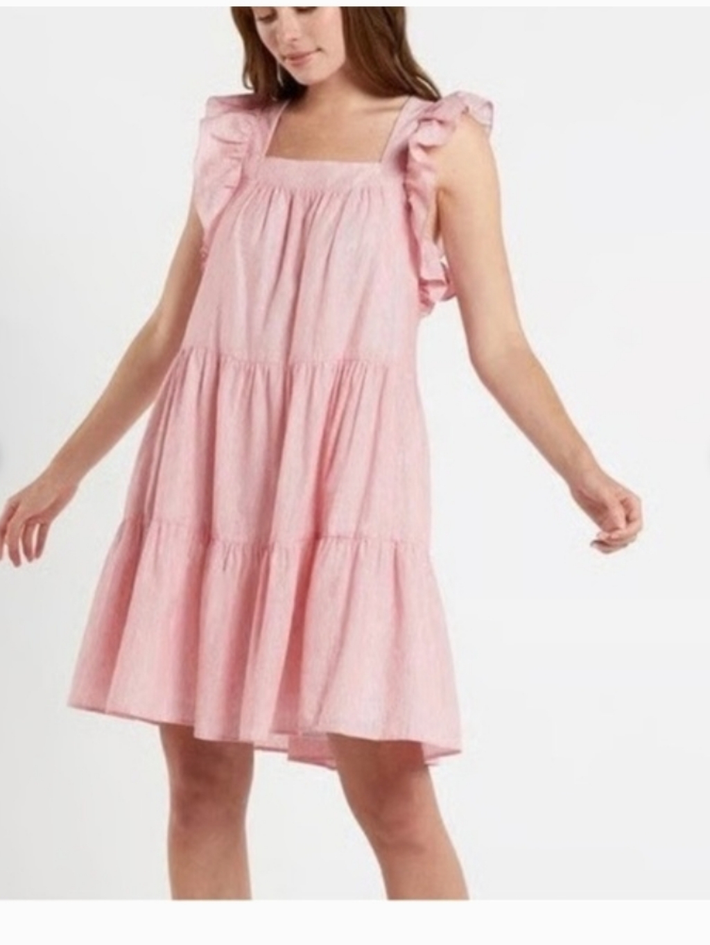 Marie Oliver Light Pink Ruffle Tiered Sundress